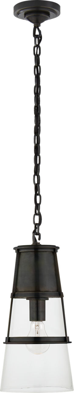 Robinson Medium Pendant in Bronze with Clear Glass