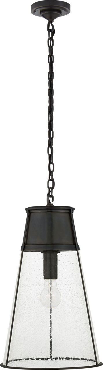 Robinson Large Pendant in Bronze with Seeded Glass