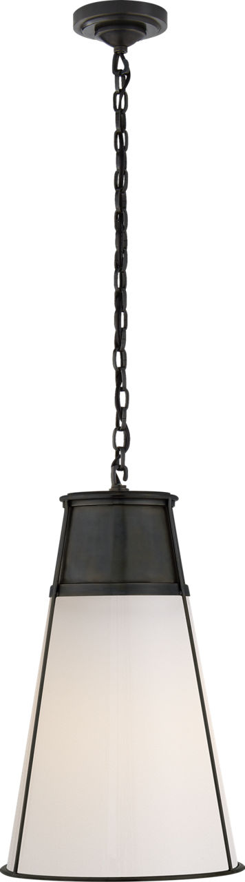 Robinson Large Pendant in Bronze with White Glass