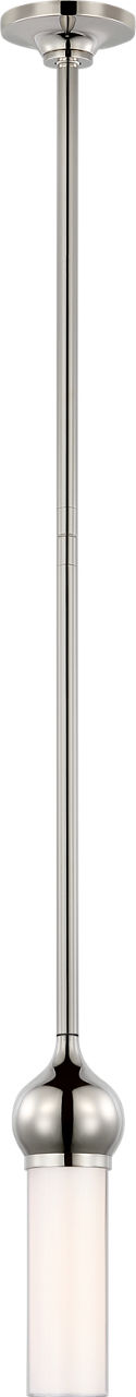 Jeffery Mini Pendant in Polished Nickel with White Glass