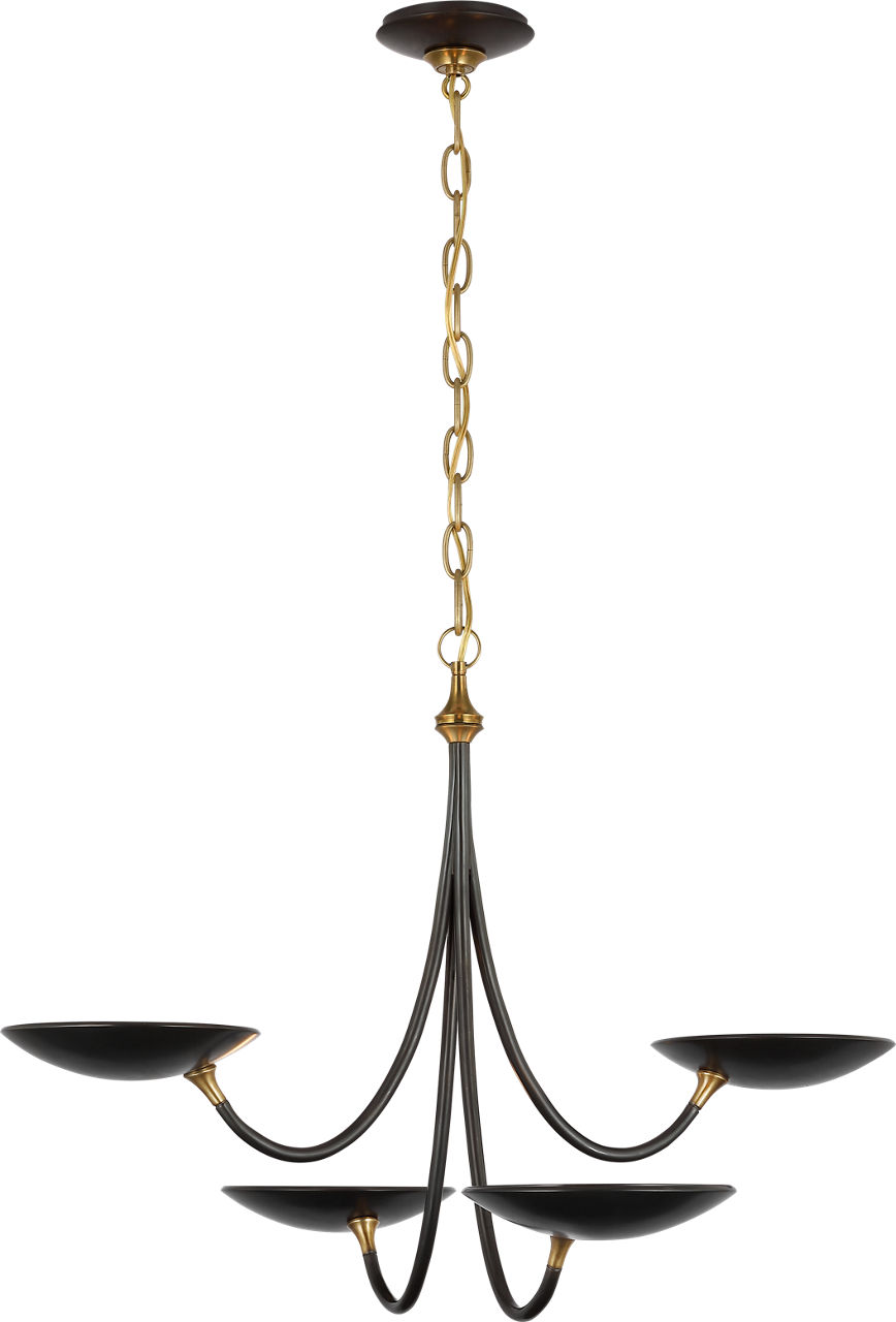 Keira Medium Chandelier in Bronze and Hand-Rubbed Antique Brass