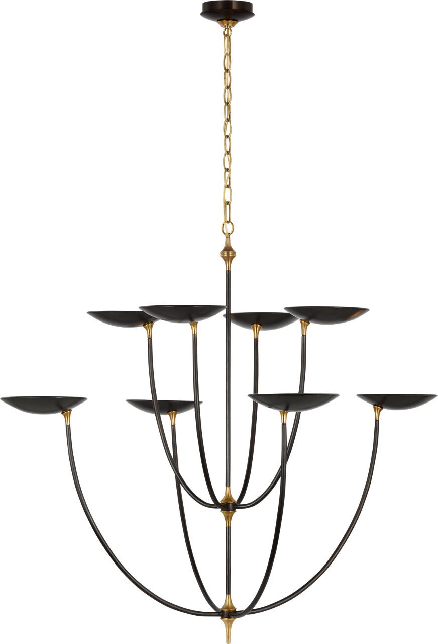 Keira XL Chandelier in Bronze and Hand-Rubbed Antique Brass