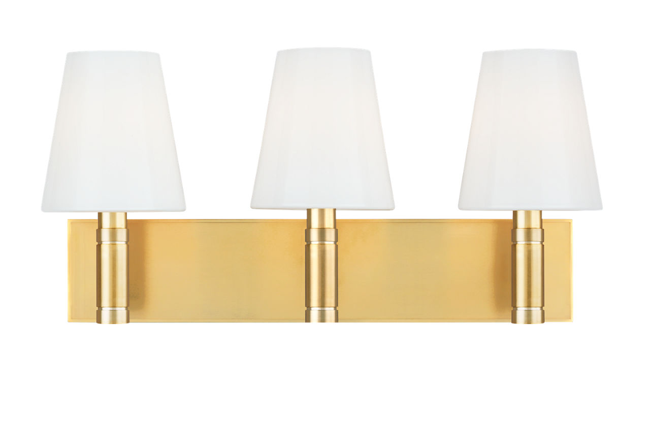 Beckham Classic 3 - Light Vanity in Burnished Brass