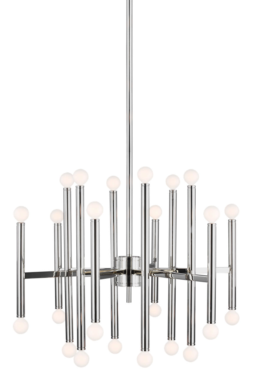 Beckham Modern Large Chandelier in Polished Nickel