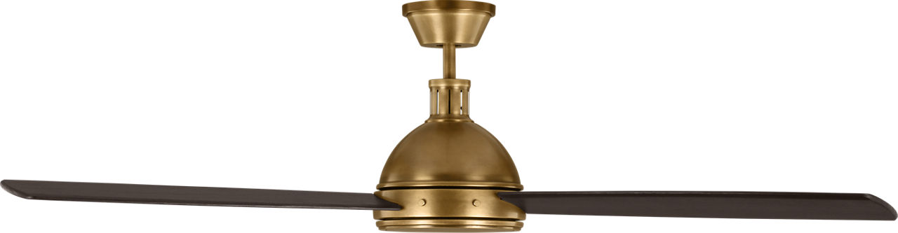 Hicks 60 LED Ceiling Fan in Hand-Rubbed Antique Brass with Dark Mahogany Blades and Light Kit Hand Rubbed Antique Brass