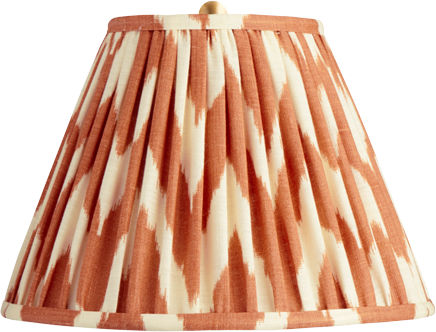 10" Empire Shade in Ikat Printed Zig-Zag Orange Linen