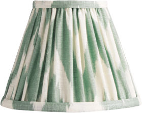 6" Empire Shade for Cordless Lamps Ikat Printed Zig-Zag Eau De Nil Linen
