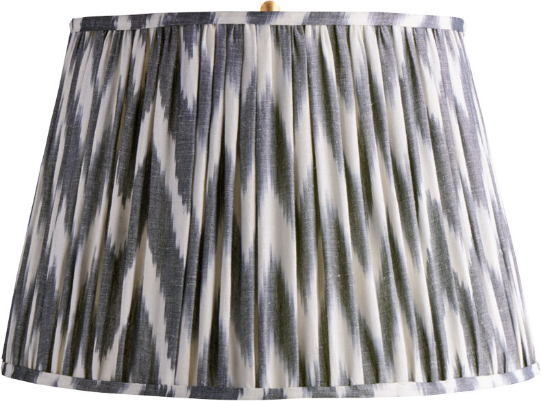 18" Straight Empire Shade in Woven Black Zig Zag Linen Ikat