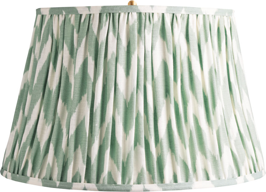 20" Straight Empire Shade in Ikat Printed Zig-Zag Eau De Nil Linen