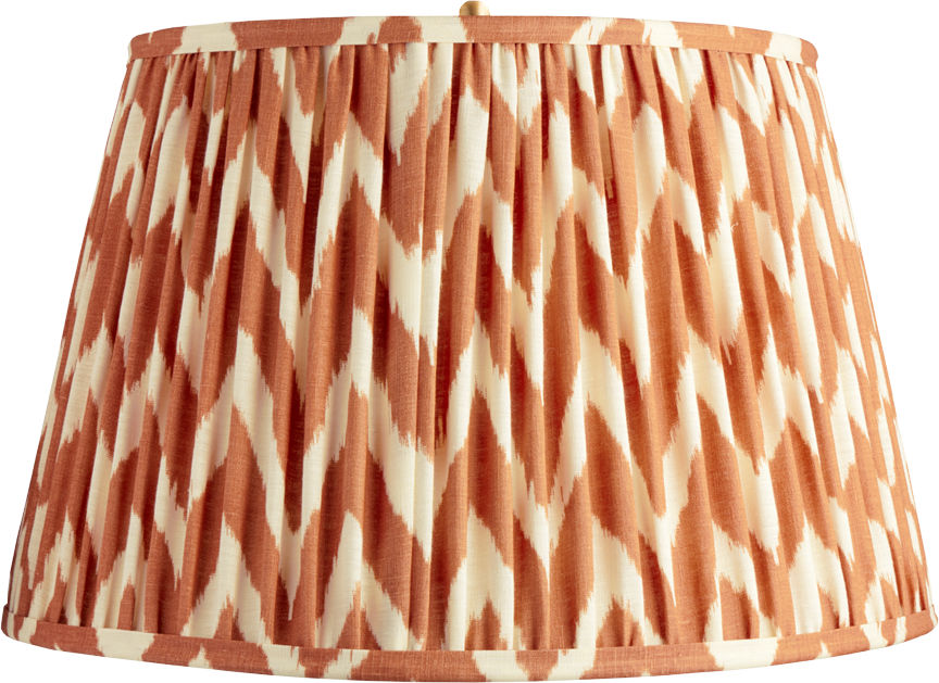 20" Straight Empire Shade in Ikat Printed Zig-Zag Orange Linen
