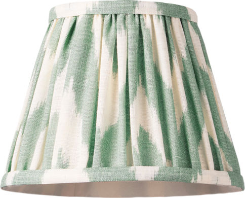 7" Pendant Lamp Shade in Ikat Printed Zig-Zag Eau De Nil Linen