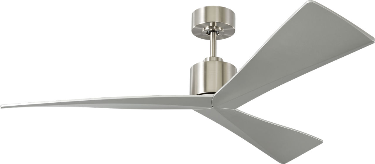 Adler 52 Ceiling Fan in Brushed Steel with Silver Blades