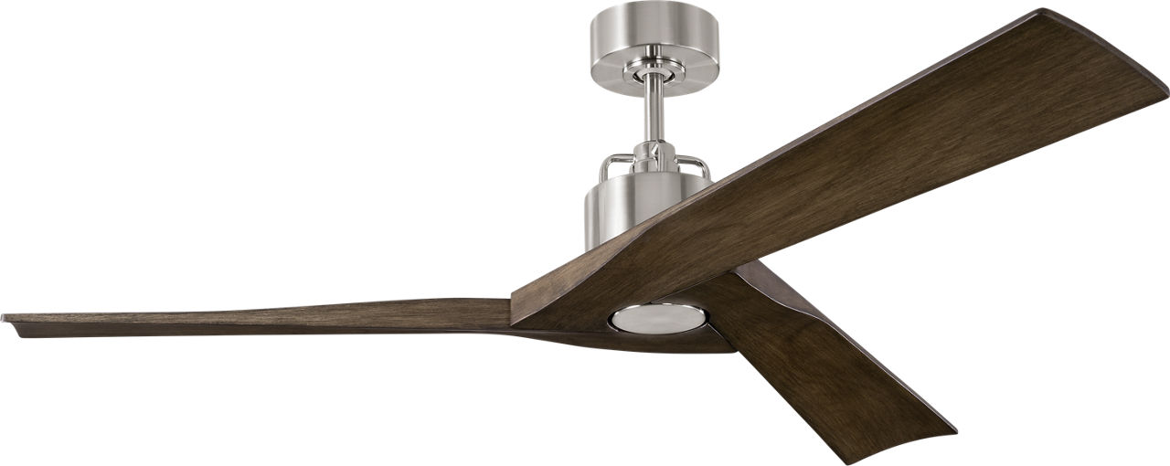 Alma Smart 52 Ceiling Fan in Brushed Steel with Light Grey Weathered Oak Blades
