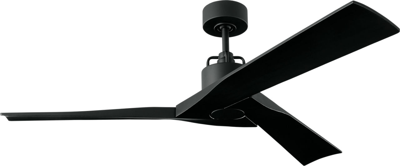 Alma Smart 52 Ceiling Fan in Midnight Black with Midnight Black Blades and Light Kit