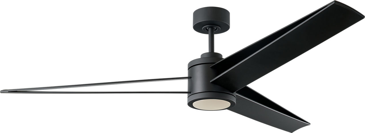 Armstrong 60 LED Ceiling Fan in Midnight Black with Midnight Black Blades and Light Kit