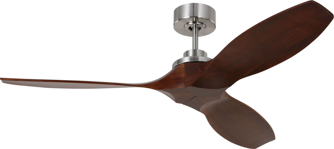 Collins Smart 52 Ceiling Fan in Brushed Steel with Dark Walnut Blades