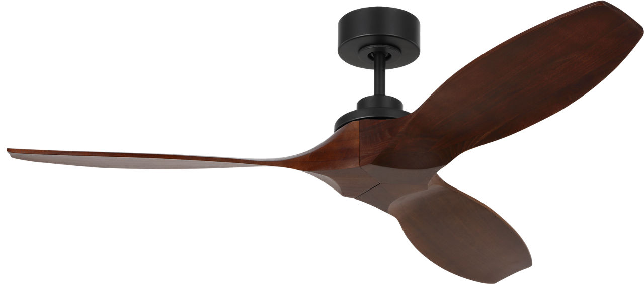 Collins Smart 52 Ceiling Fan in Midnight Black with Dark Walnut Blades