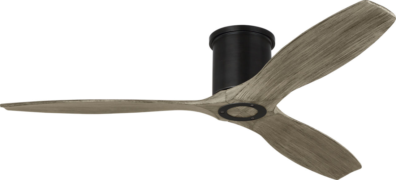 Collins Smart 52 Hugger Ceiling Fan in Aged Pewter with Light Grey Weathered Oak Blades
