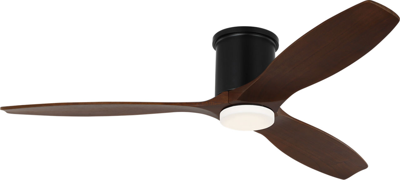 Collins Smart 52 Hugger LED Ceiling Fan in Midnight Black with Dark Walnut Blades and Light Kit