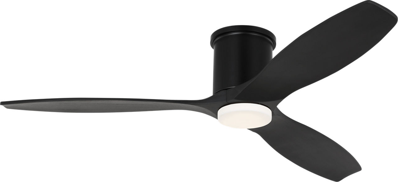 Collins Smart 52 Hugger LED Ceiling Fan in Midnight Black with Midnight Black Blades and Light Kit