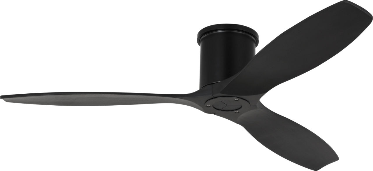 Collins Smart 52 Hugger Ceiling Fan in Midnight Black with Midnight Black Blades and Light Kit