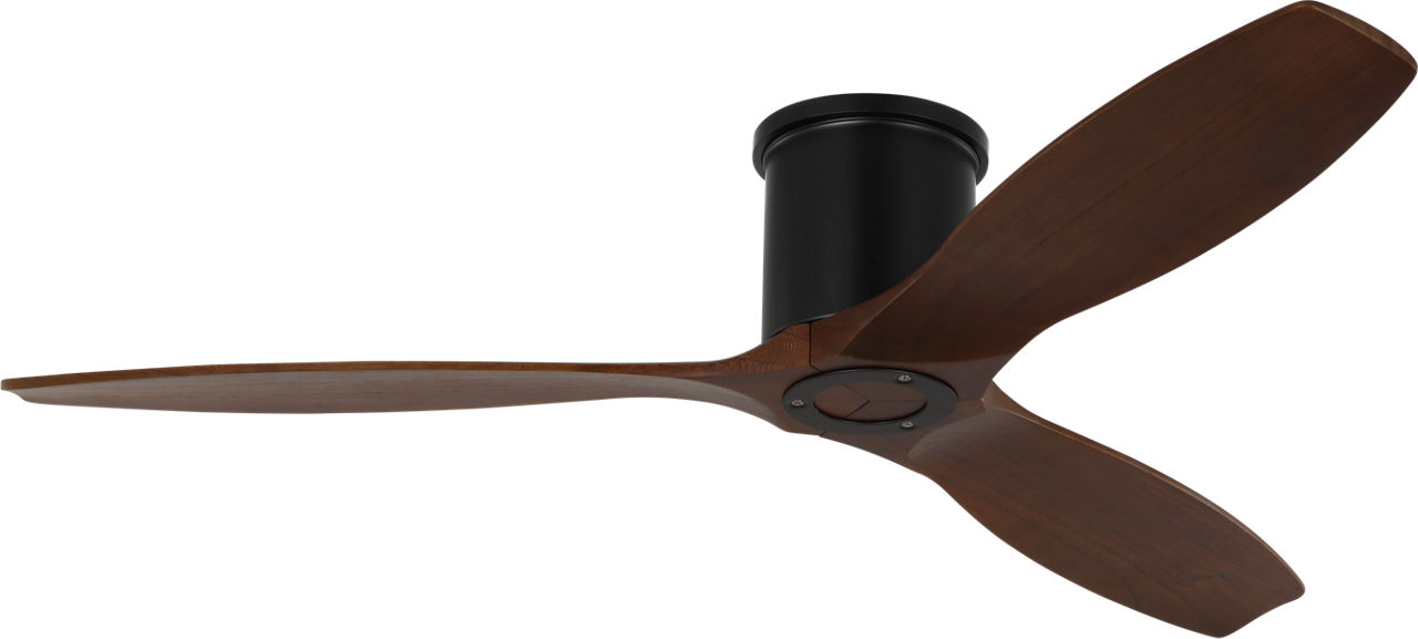 Collins Smart 52 Hugger Ceiling Fan in Midnight Black with Dark Walnut Blades