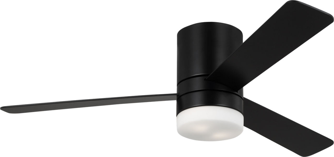 Era 52 Hugger LED Ceiling Fan in with / American Walnut Reversible Blades Midnight Black