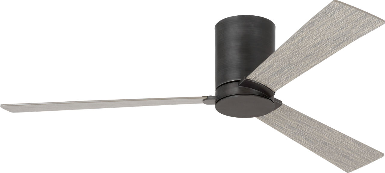 Rozzen 52 Hugger Ceiling Fan in Aged Pewter with Light Grey Weathered Oak Blades