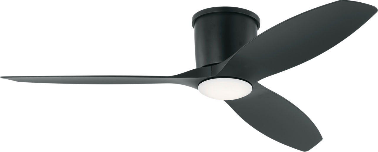 Titus 52 Hugger LED Ceiling Fan in with Blades and Light Kit Midnight Black