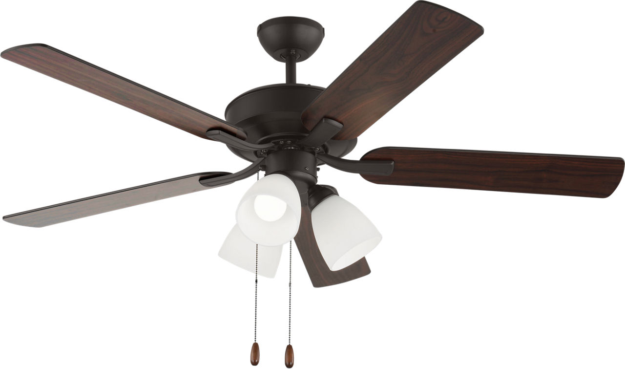 Linden 52 LED 3 Ceiling Fan in with / American Walnut Reversible Blades and Fitter Light Kit Bronze