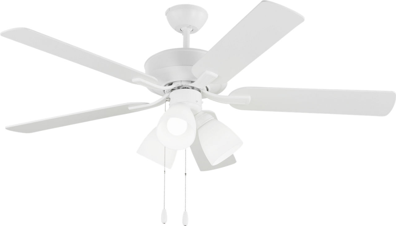 Linden 52 LED 3 Ceiling Fan in with Blades and Fitter Light Kit Matte White