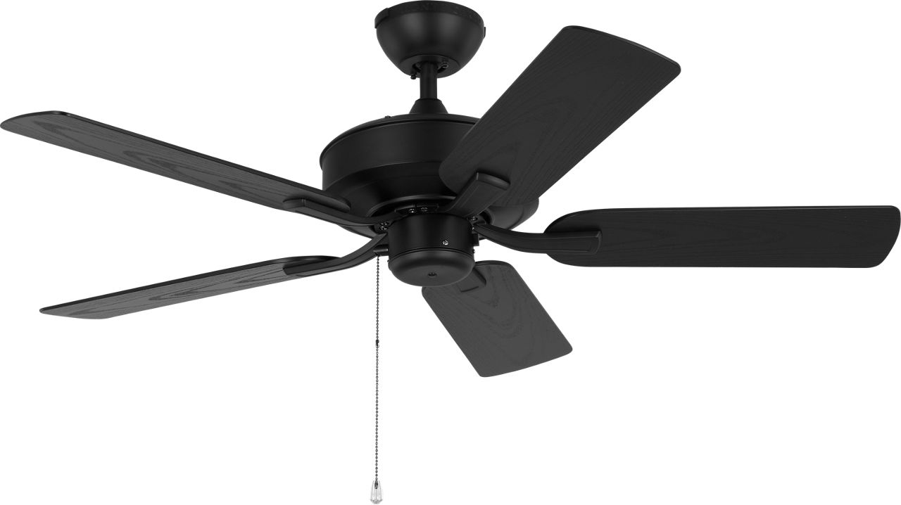 Linden Outdoor 44 Ceiling Fan in with Blades Midnight Black