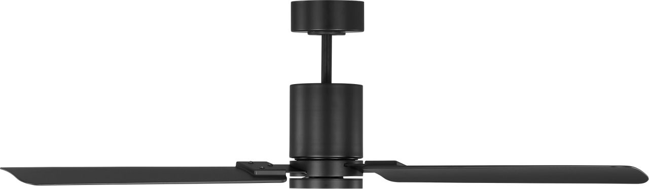 Cleancut 54 Ceiling Fan in Midnight Black with Midnight Black Blades and Light Kit