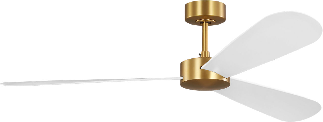 Paddle Smart 60 Ceiling Fan in Burnished Brass with Matte White Blades