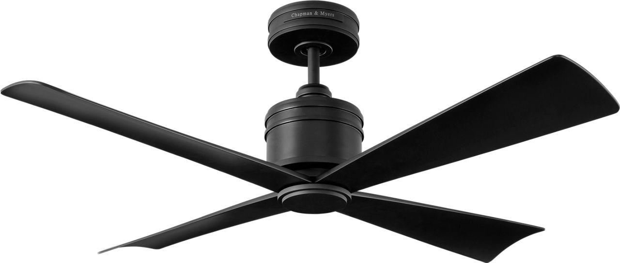 Launceton 44 Ceiling Fan in Midnight Black with Midnight Black Blades and Light Kit