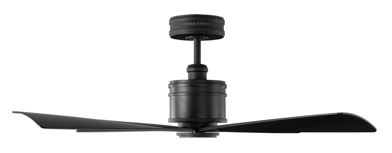 Launceton 44 Ceiling Fan in Midnight Black with Midnight Black Blades and Light Kit