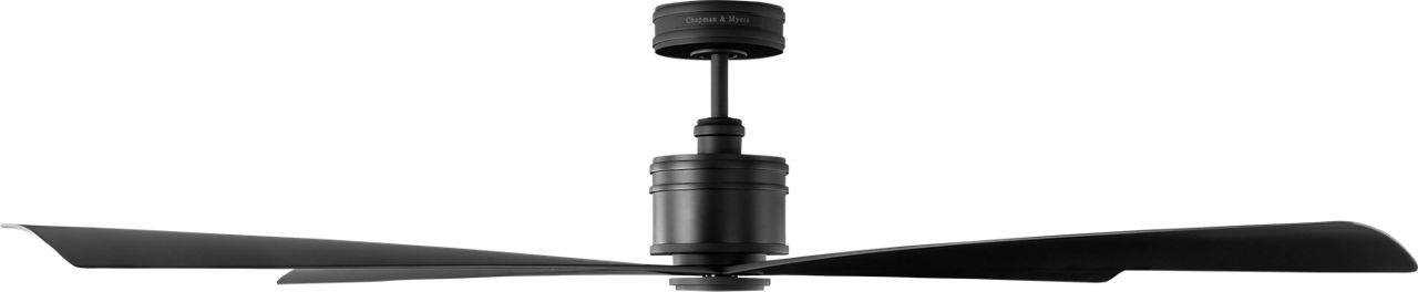 Launceton 72 Ceiling Fan in Matte Black with Matte Black Blades Midnight Black