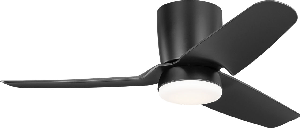 Colgin 44 Hugger LED Ceiling Fan in Midnight Black with Midnight Black Blades and Light Kit