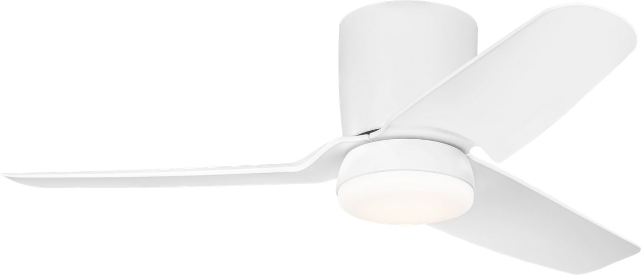 Colgin 44 Hugger LED Ceiling Fan in Matte White with Matte White Blades and Light Kit