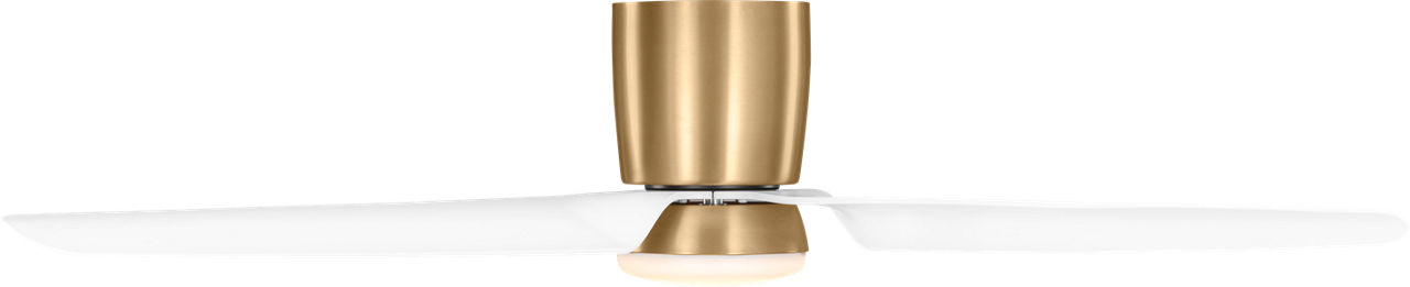 Colgin 56 Hugger LED Ceiling Fan in Matte White with Matte White Blades and Light Kit Satin Brass