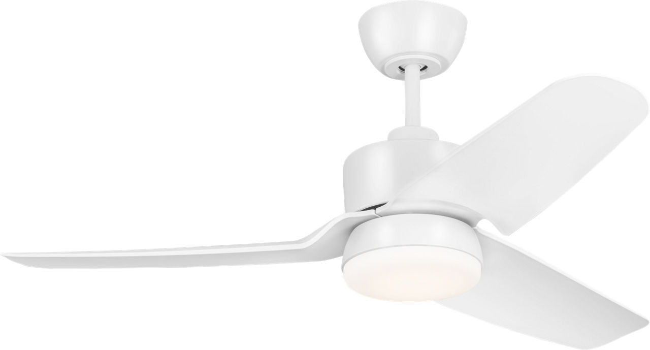 Colgin 44 LED Ceiling Fan in Matte White with Matte White Blades and Light Kit