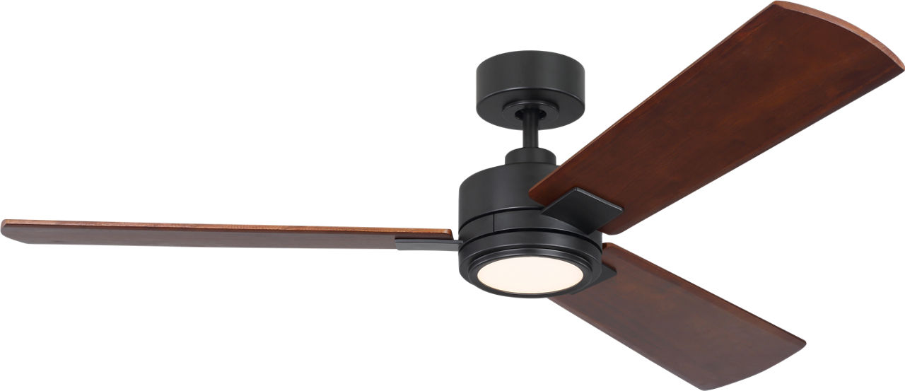 Harris Smart 56 LED Ceiling Fan in Midnight Black with Dark Walnut Blades and Light Kit