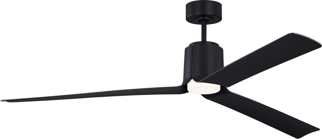 Peel Smart 66 LED Ceiling Fan in Midnight Black with Midnight Black Blades and Light Kit