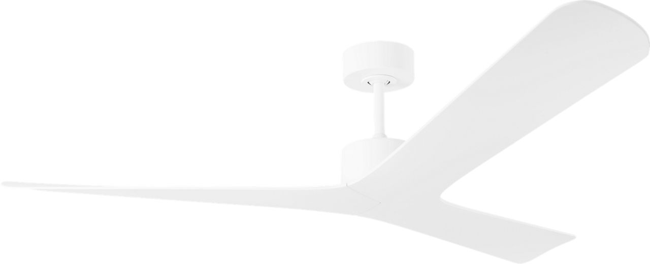 Tri Plank Smart 57" Ceiling Fan in Matte White