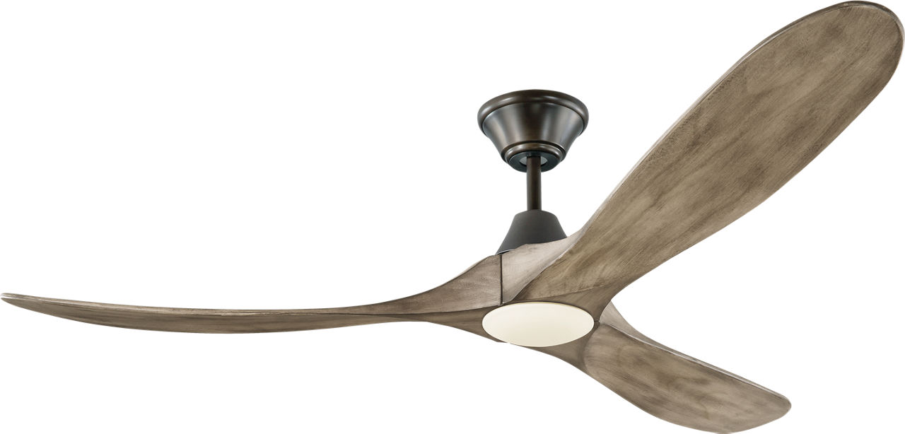 Maverick 60 LED Ceiling Fan in with Light Grey Weathered Oak Blades and Light Kit Aged Pewter