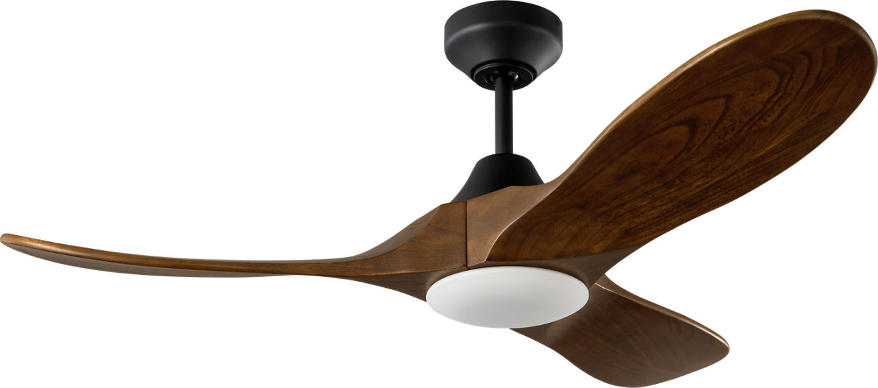 Maverick Smart 44 LED Ceiling Fan in Midnight Black with Dark Walnut Blades and Light Kit