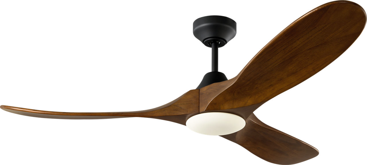 Maverick Smart 52 LED Ceiling Fan in Midnight Black with Dark Walnut Blades and Light Kit