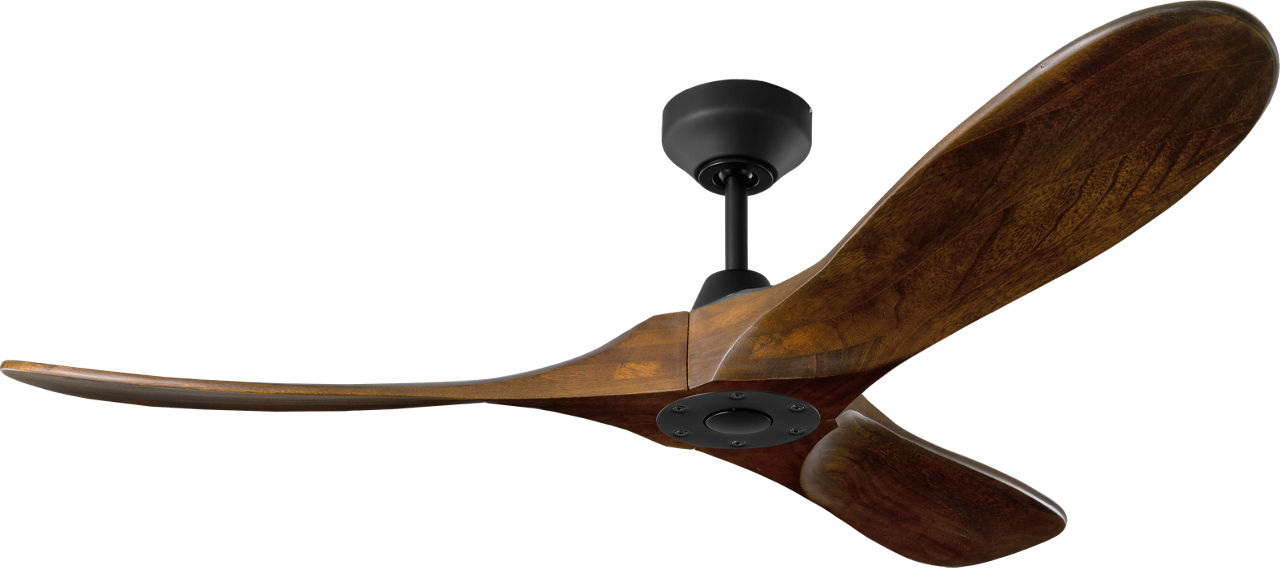 Maverick Smart 52 Ceiling Fan in Matte Black with Dark Walnut Blades Midnight Black