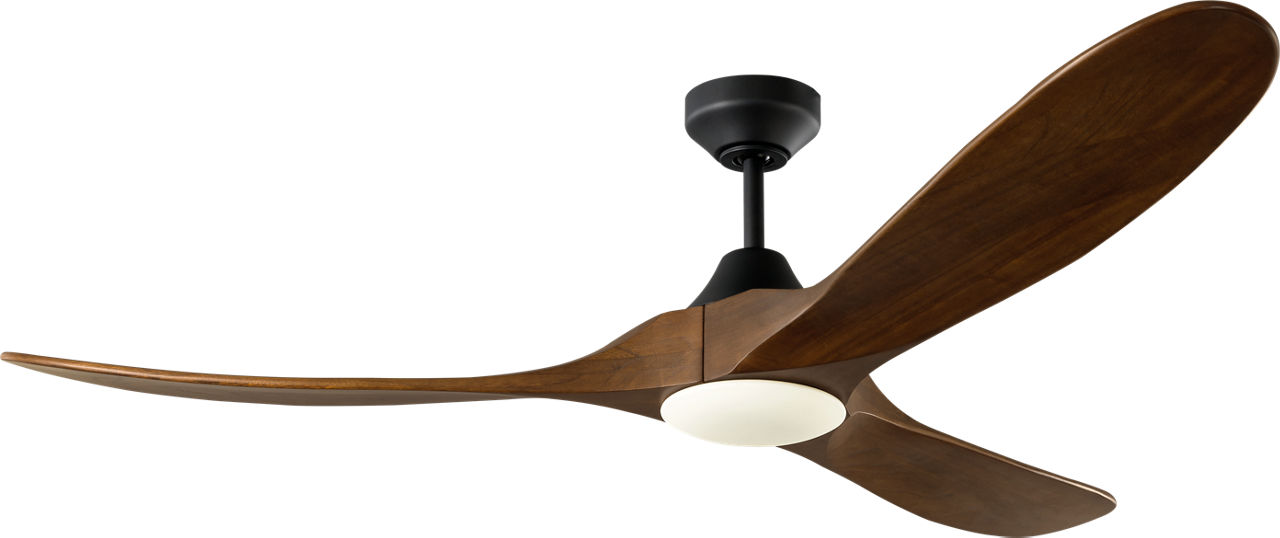 Maverick Smart 60 LED Ceiling Fan in Midnight Black with Dark Walnut Blades and Light Kit