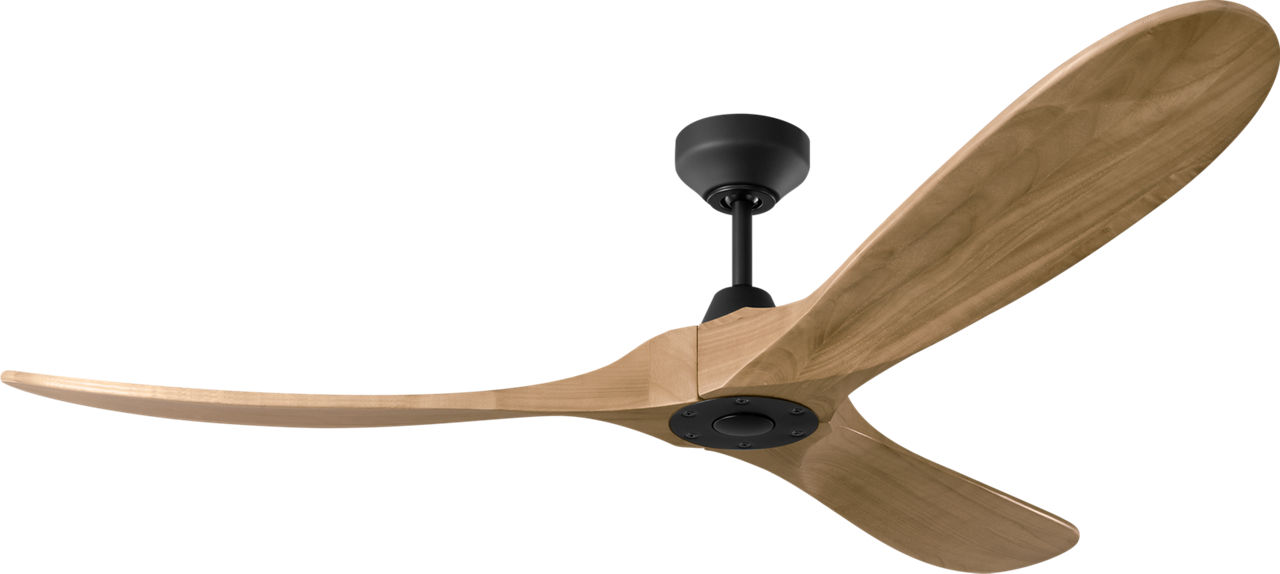 Maverick Smart 60 Ceiling Fan in Midnight Black with Natural Honey Blades